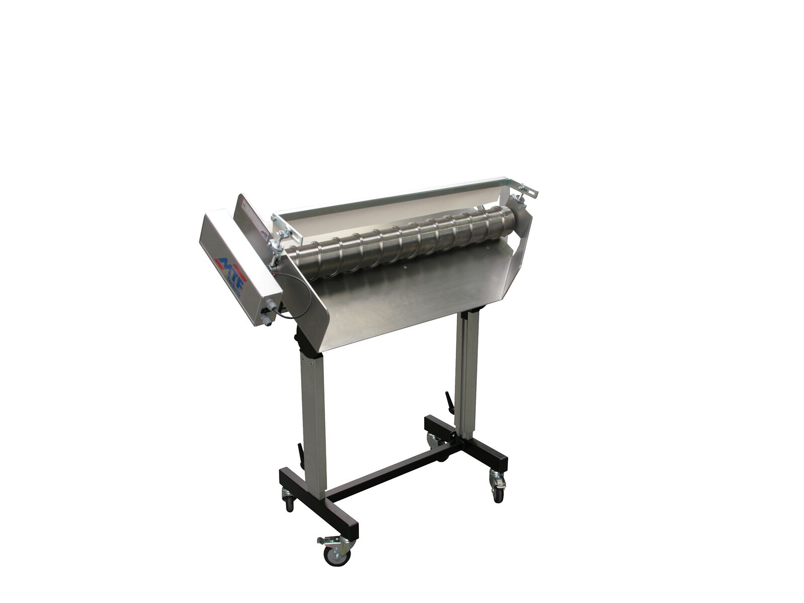 MSL 800 screw separator, left-hand discharge, with stainless steel screw and mobile base frame