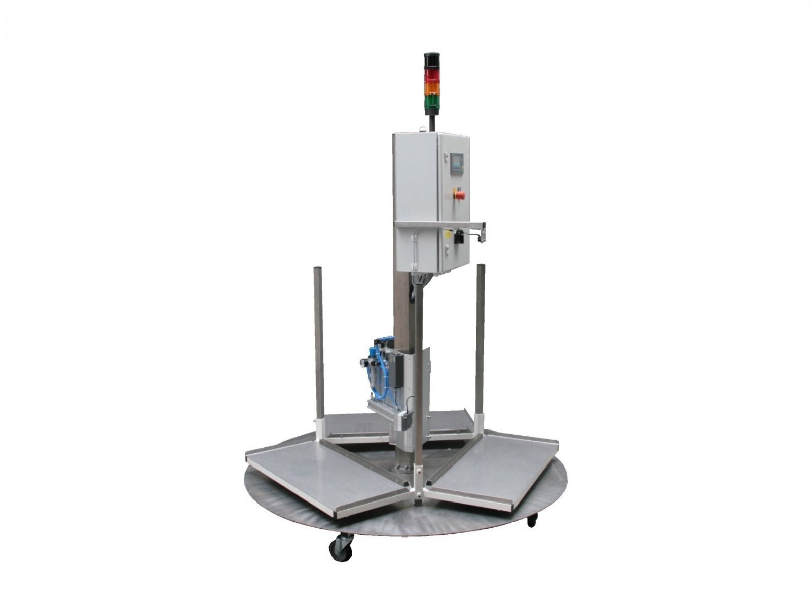 Reception system with adjustable container holder and RFID reader for buffering medical packaging in the clean room using RFID