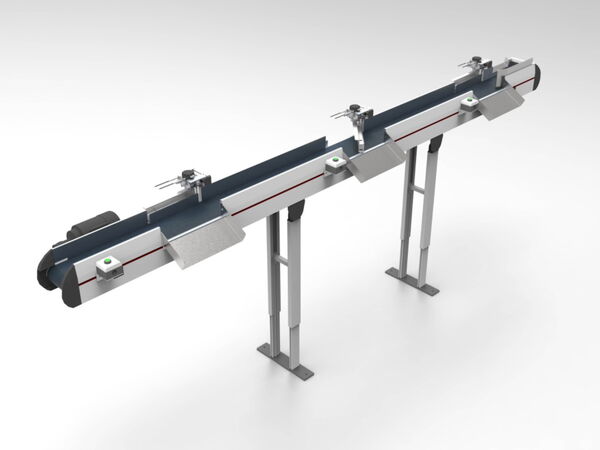 Conveyor with discharging unit