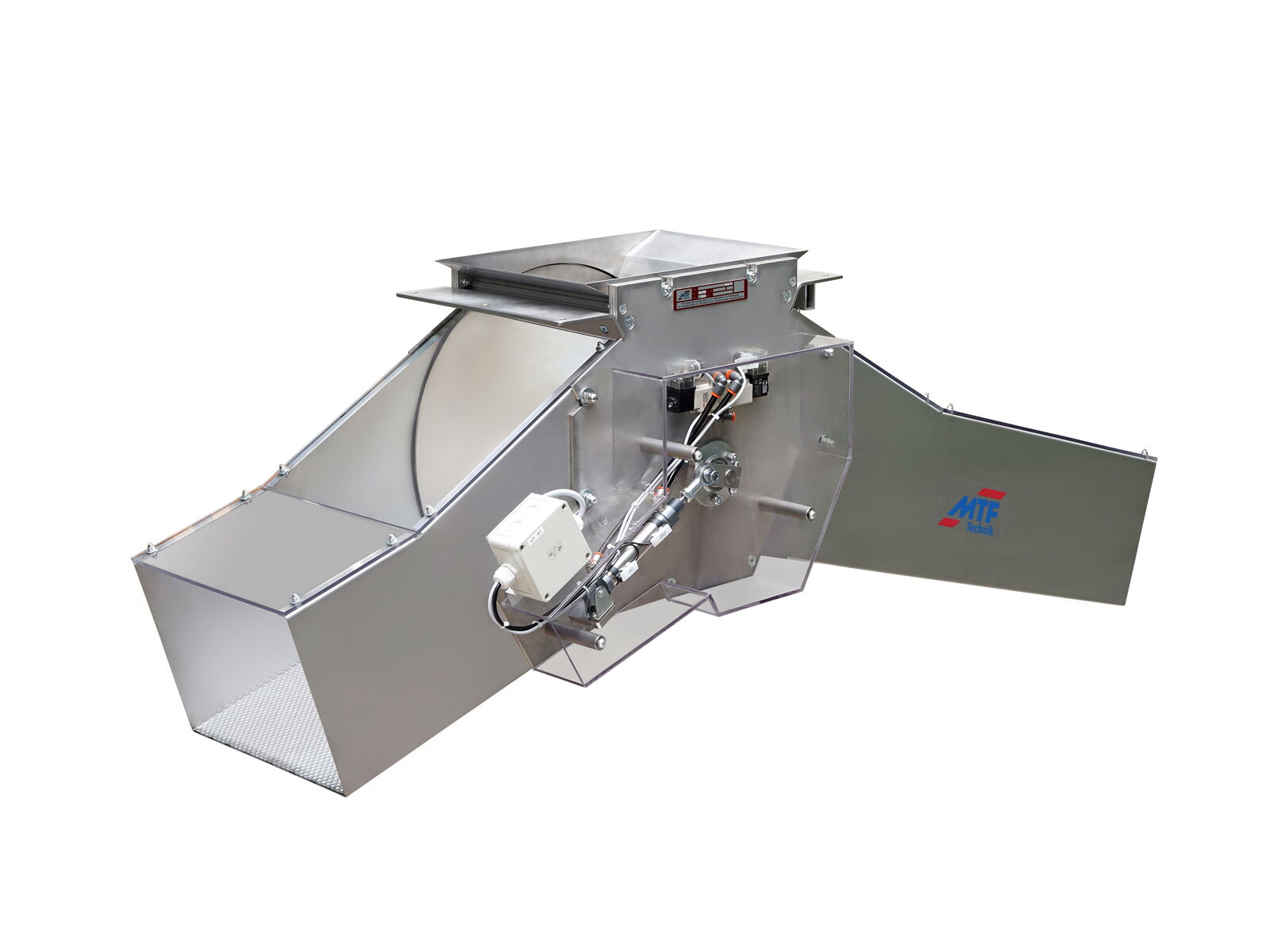 Pneumatic 2-way rotary shaft reject chute AW2 for die-cast parts