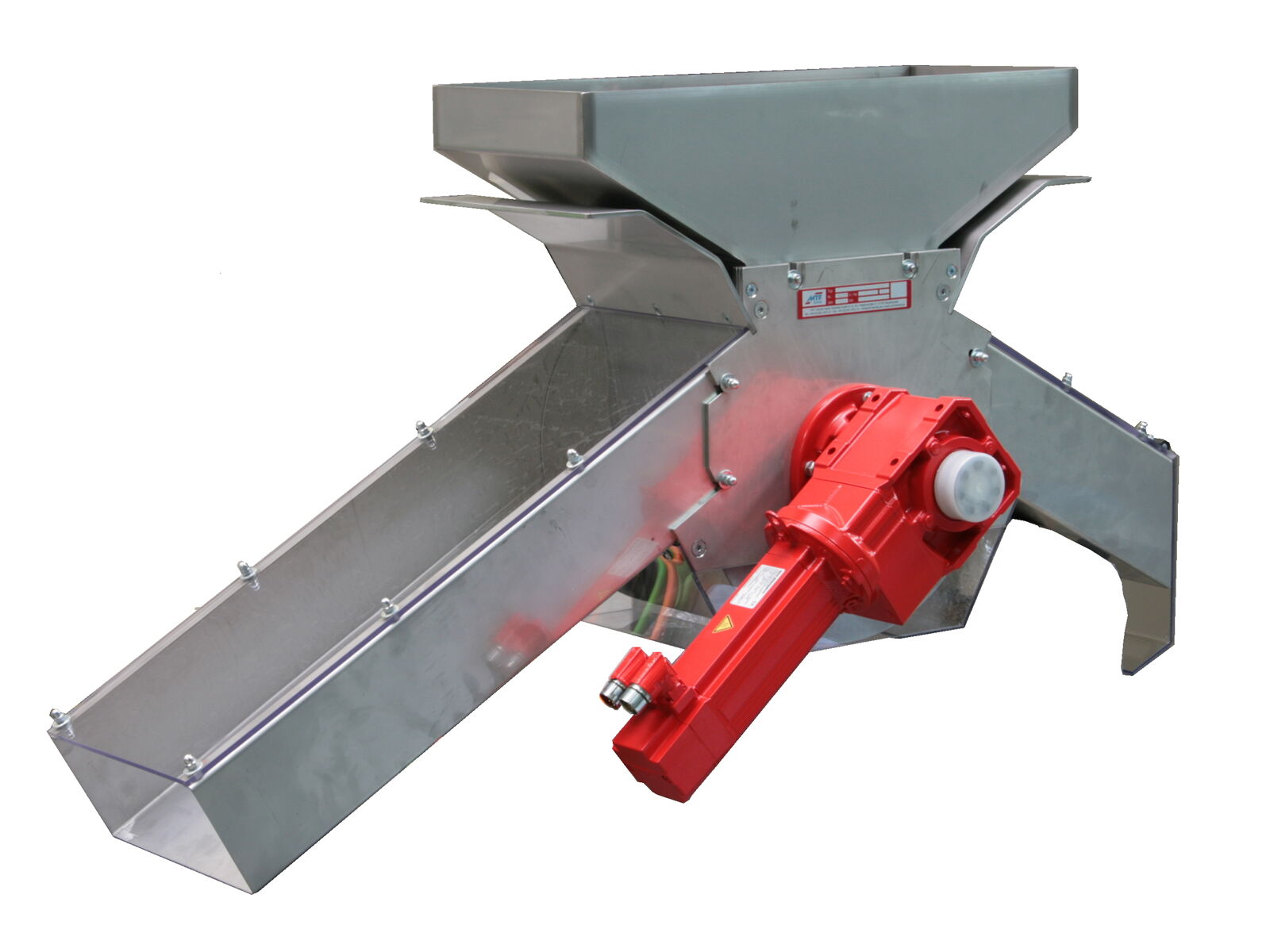 Servomotor-driven 3-way changeover flap reject chute