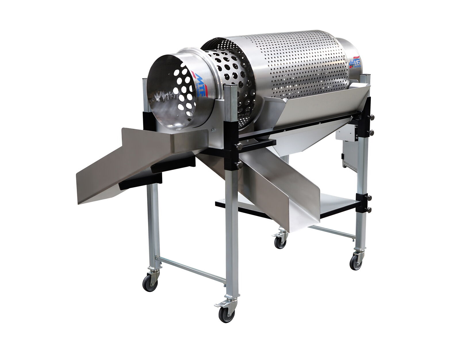 307 B separating drum with double shell and mobile base frame