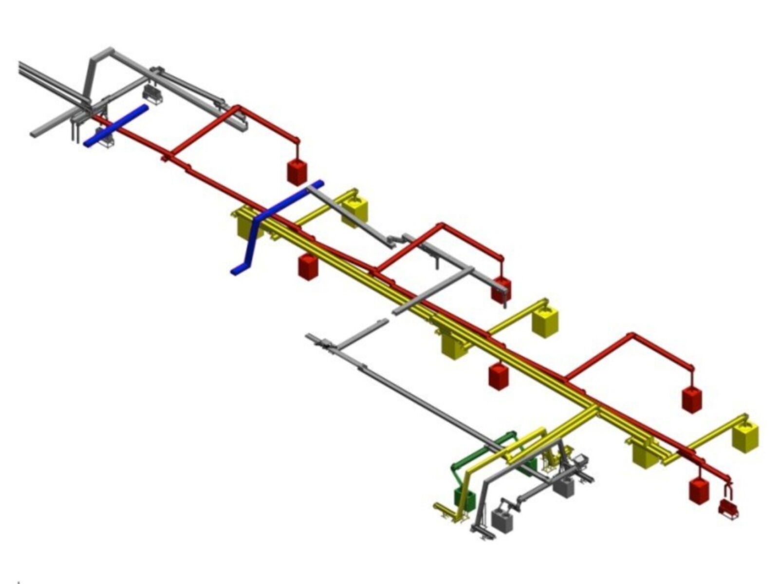 Overhead conveyor system for interlinking of systems