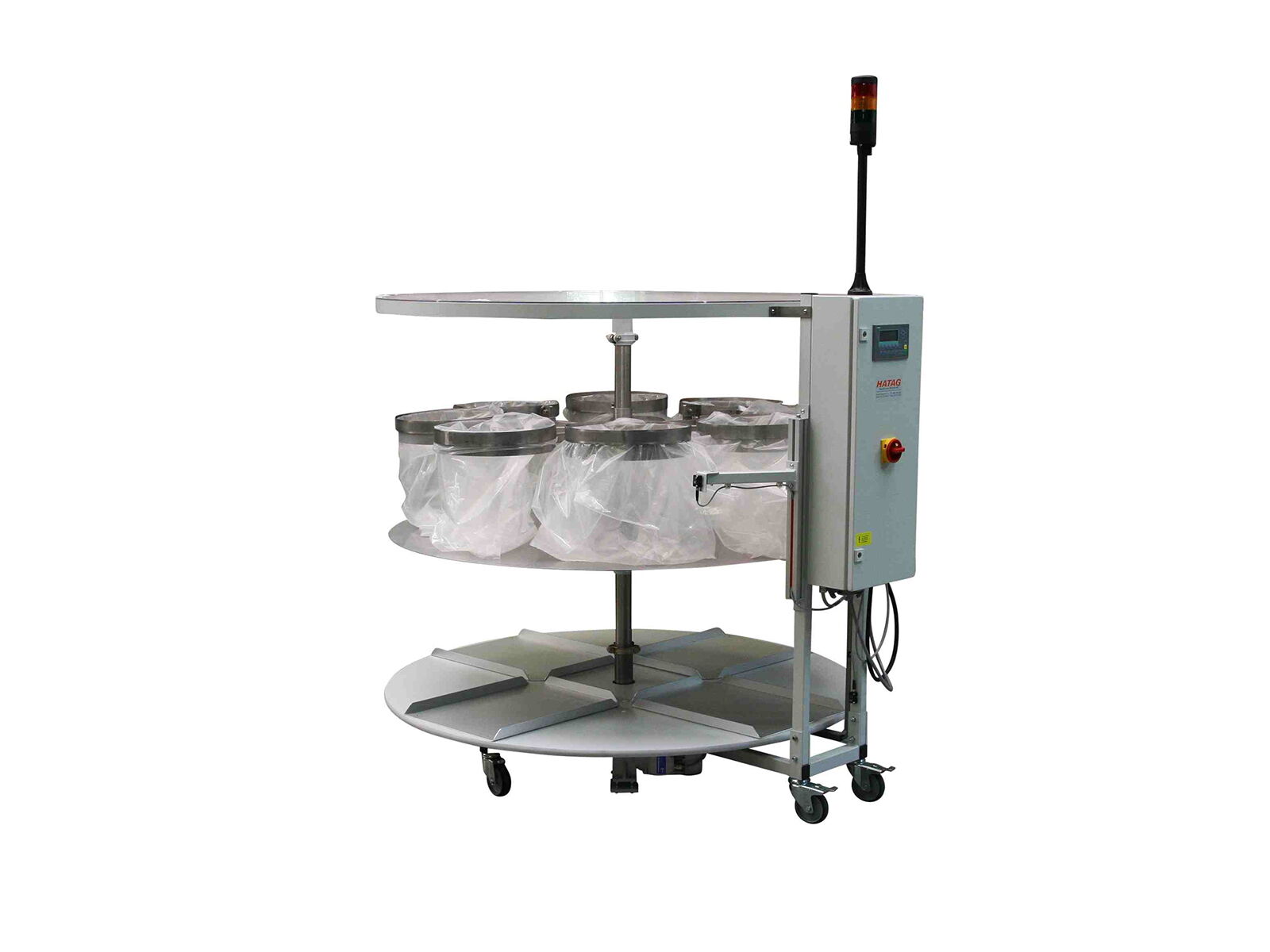 AUA 202 for filling plastic bags with mobile base frame
