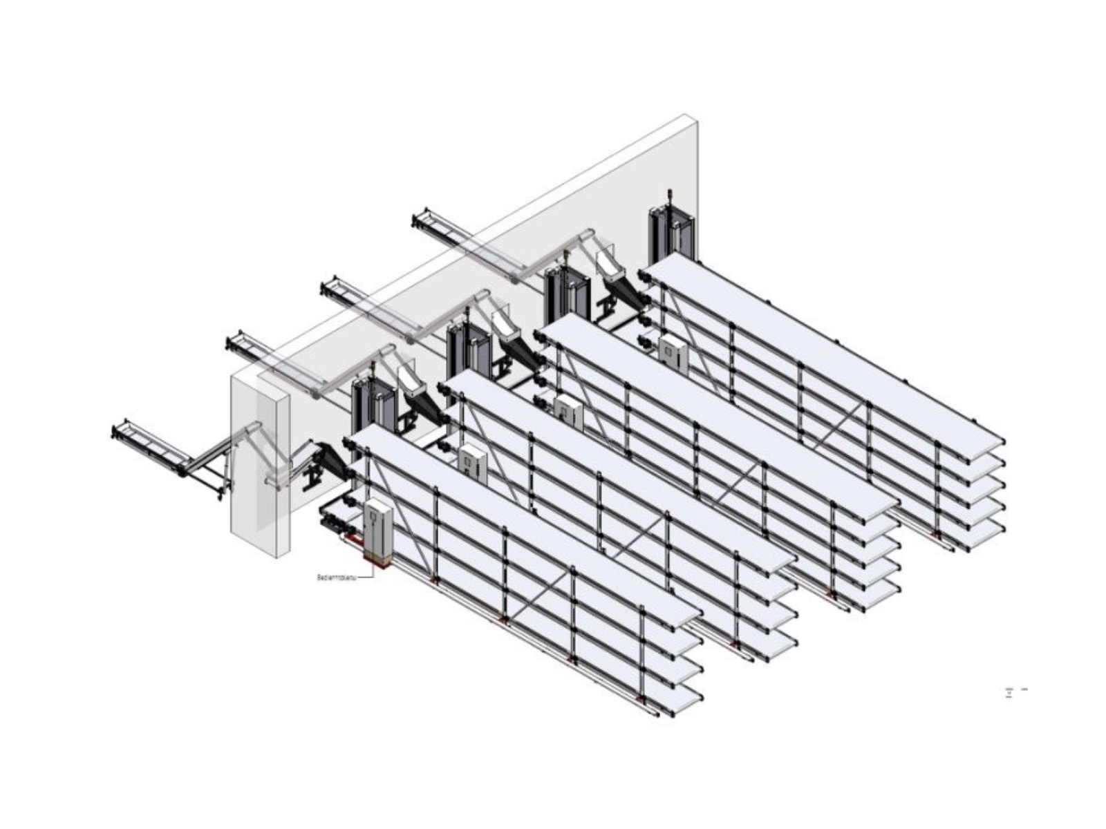Floor buffer system with lifts for flush-mounted housings