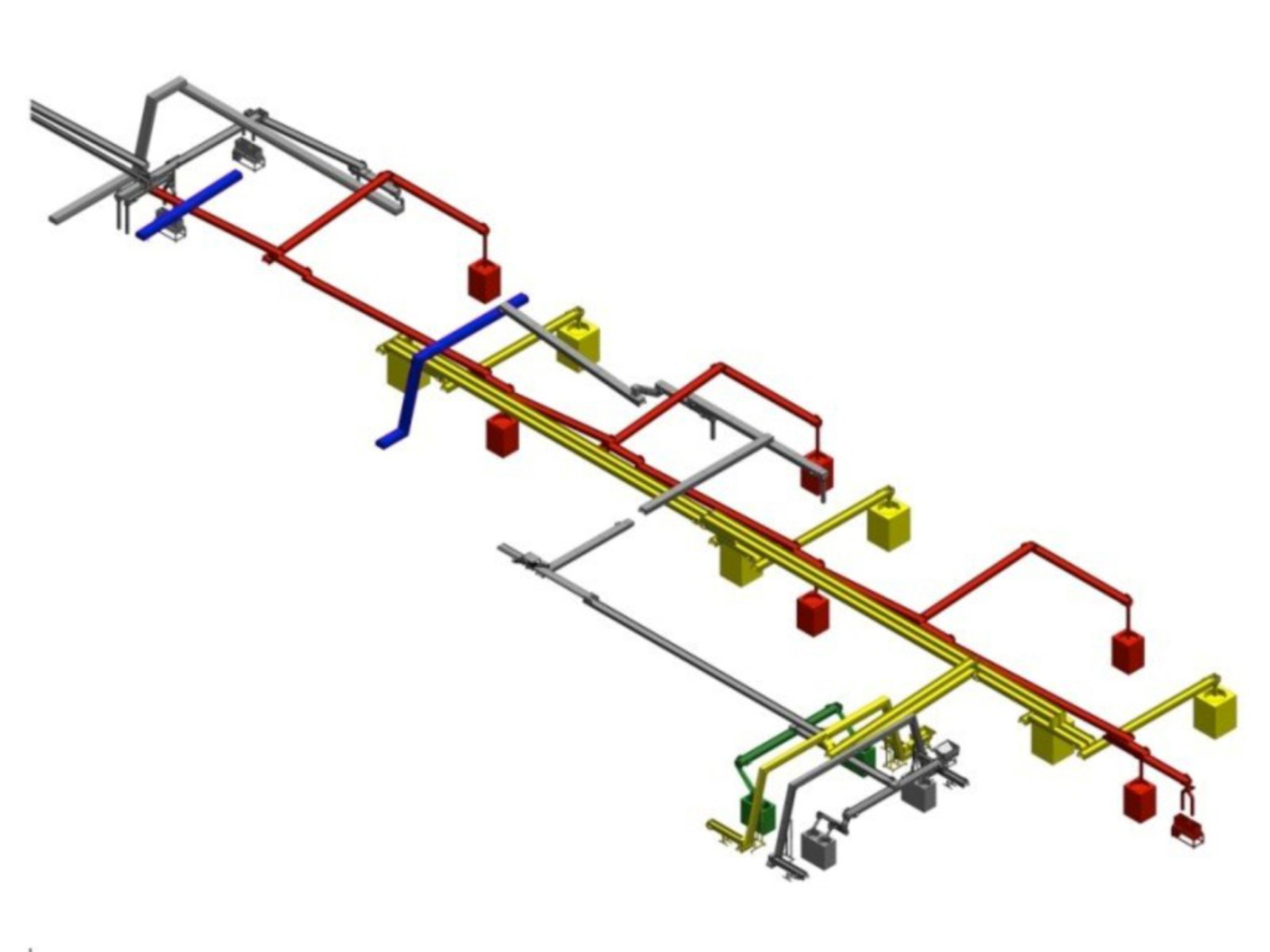Overhead conveyor system for interlinking of systems