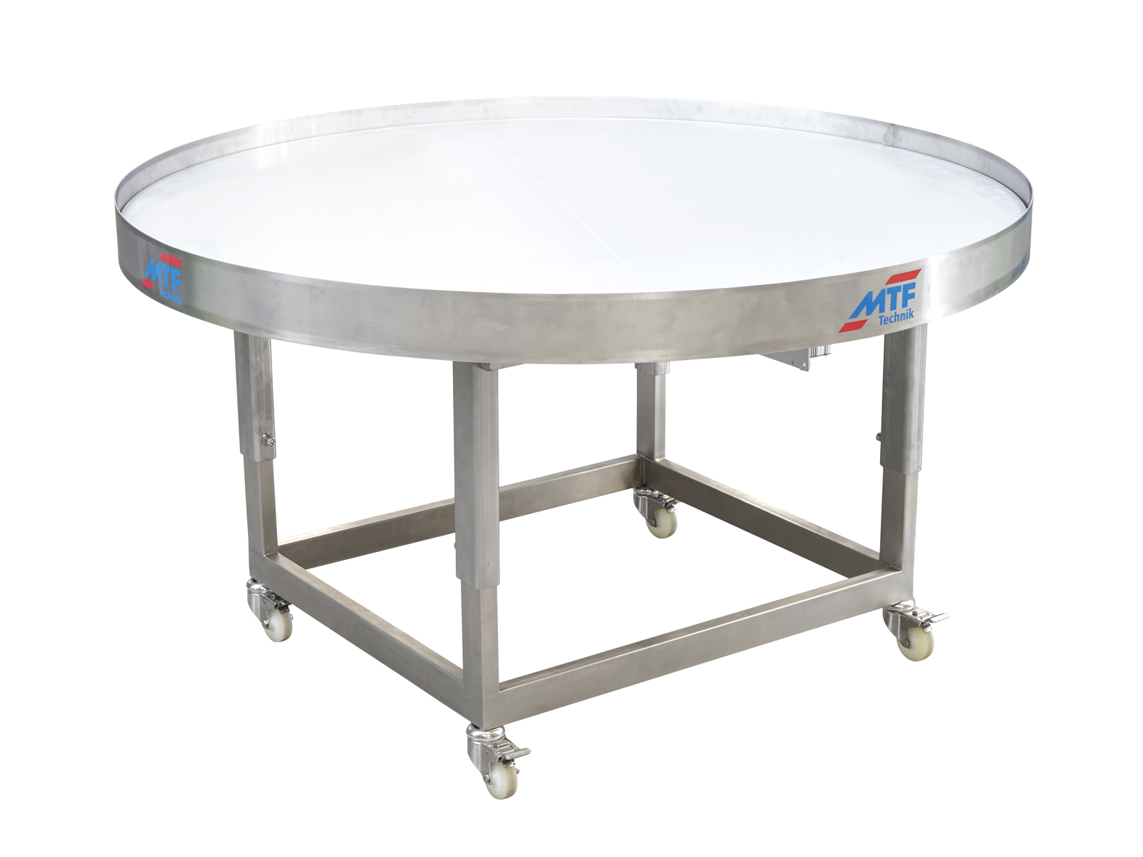 Accumulation table Ø1500mm with mobile base frame