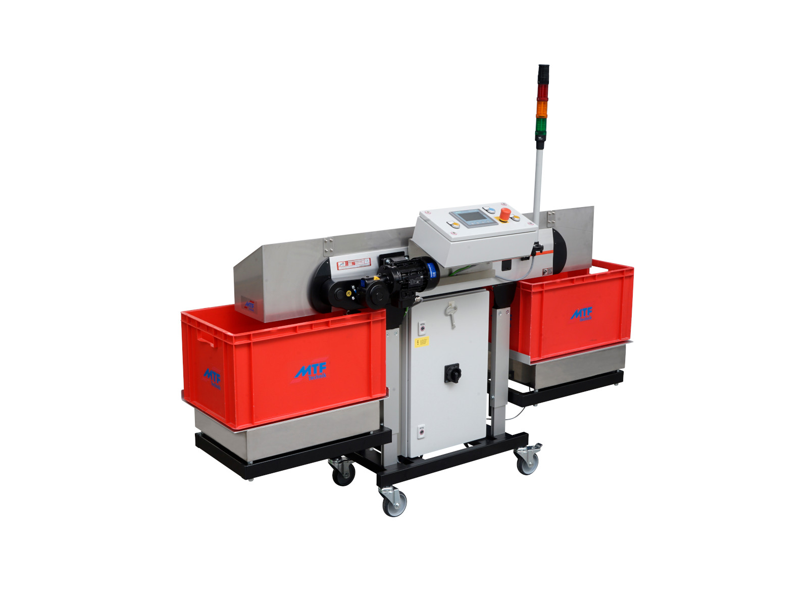 Gerader Gurtförderer GL Sonder Verteilerband mit Wägezelle, Steuerung und fahrbarem Untergestell