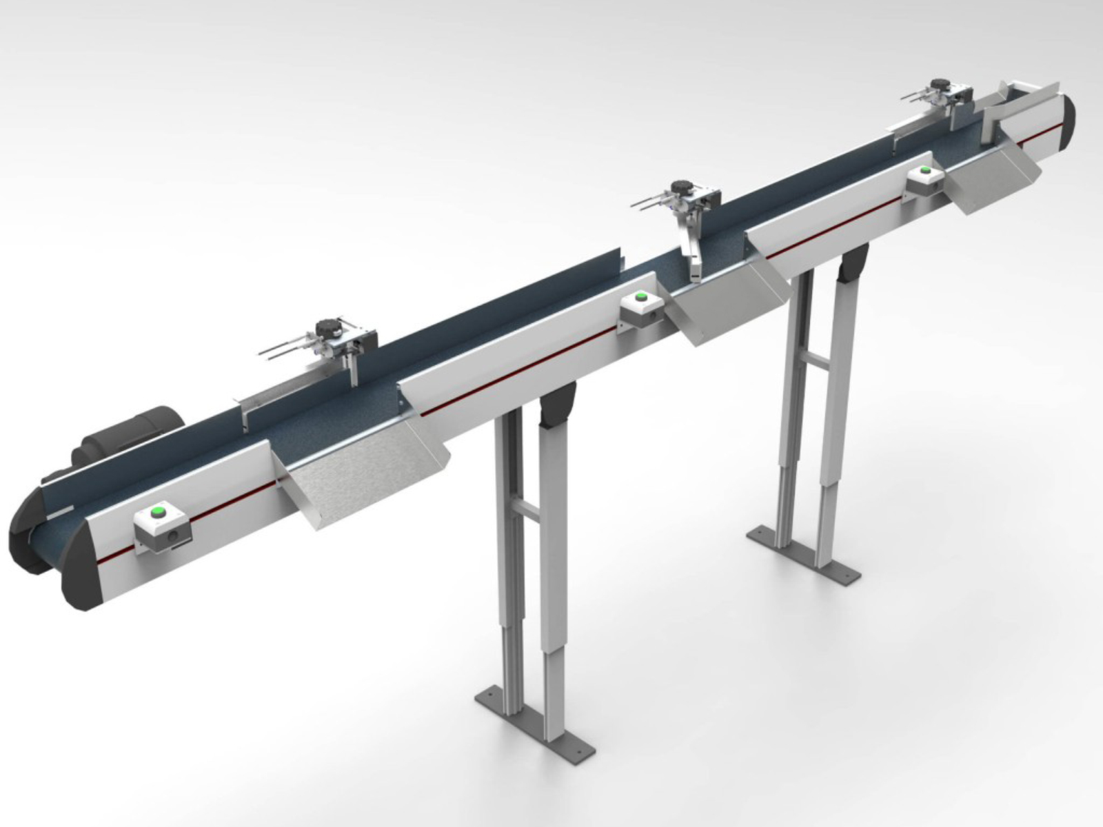 Distribution conveyor belt for stamped parts