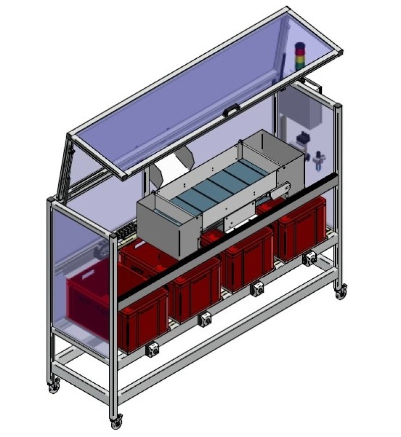 MTF Technik - Pneumatisch linear verschiebbares Kleinförderband